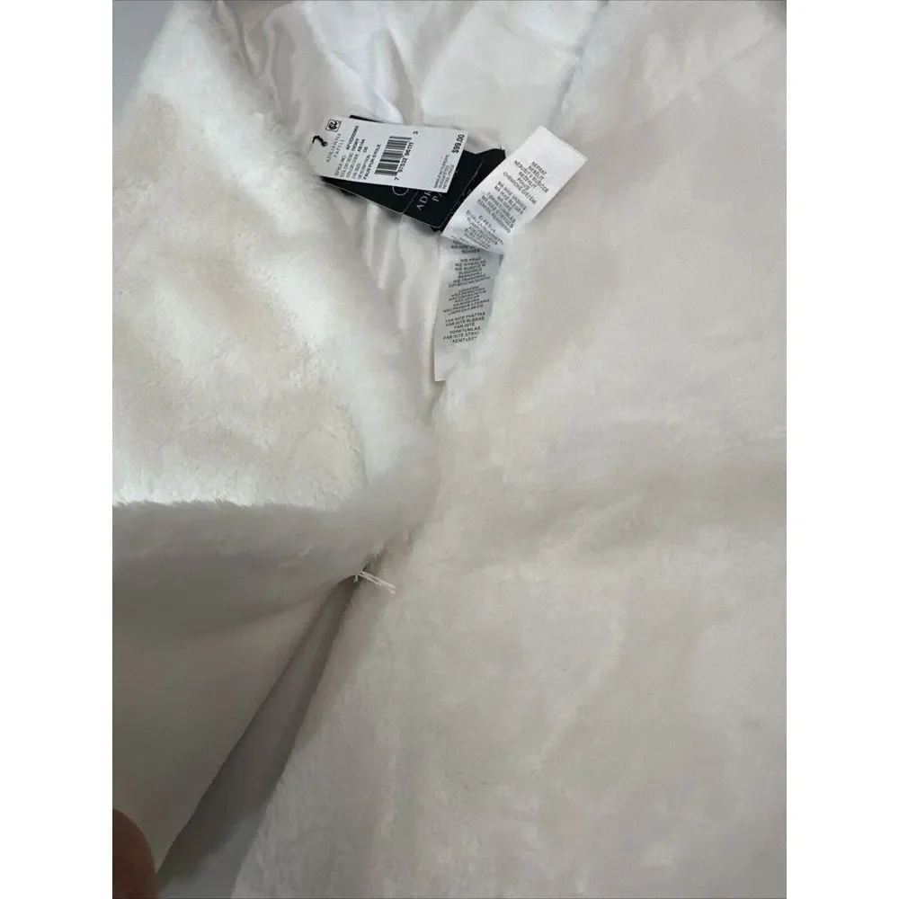 NWT $99 ADRIANNA PAPELL [ OS ] Faux Fur Shawl‎ in IVORY White